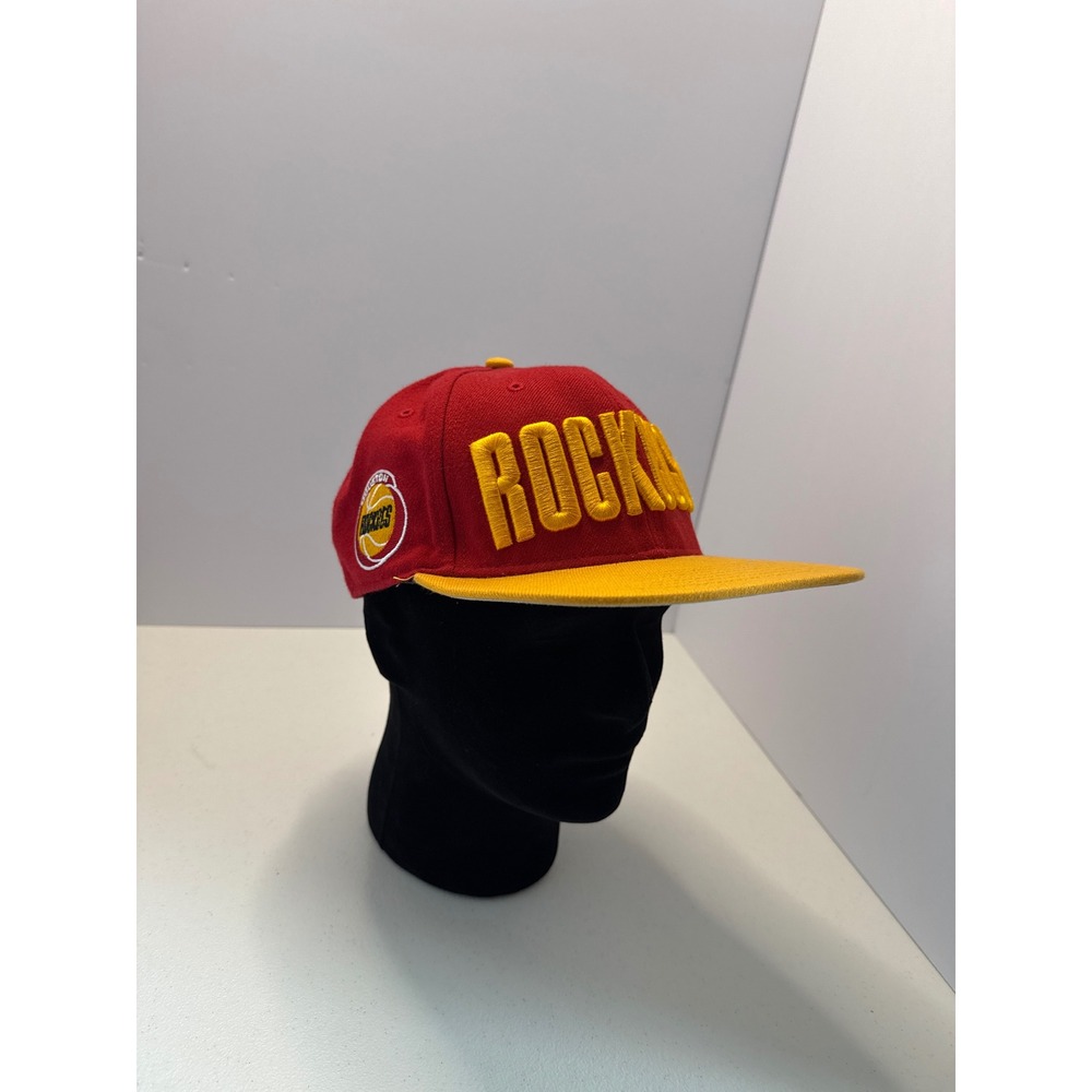 47 Brand Houston Rockets Hardwood Classics Snapback Hat Red Yellow NBA Mens OSFA